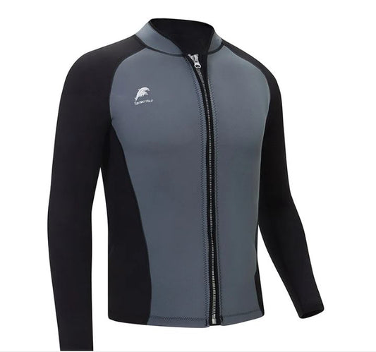 Creased 2mm Neoprene Black Ski Wetsuit Jacket